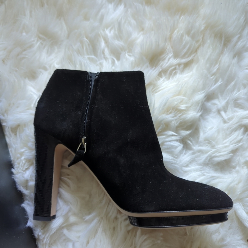 Chanel 42 NIB high heel suede black boots 11 12 platform 10.5